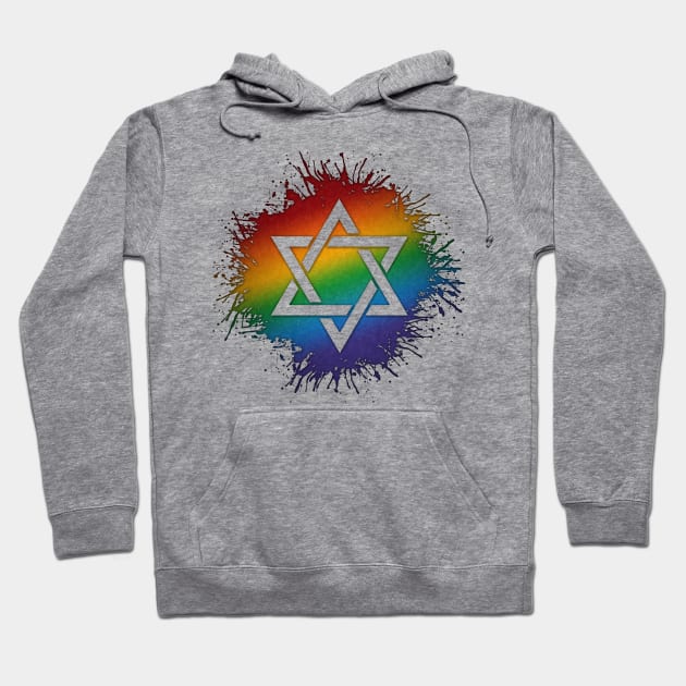 Rainbow Star of David Hoodie by LiveLoudGraphics